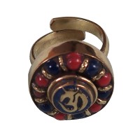 Beads decorated OM circle finger ring