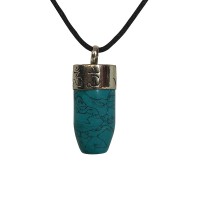 Turquoise stone bullet pendent