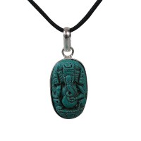 Turquoise color tiny Ganesha pendent