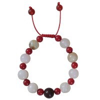 Marble-coral beads bracelet