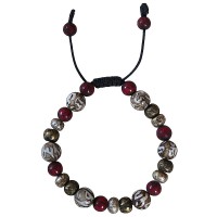 Mantra carved conch beads bracelet