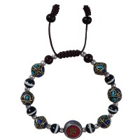 Decorated beads bracelet with OM