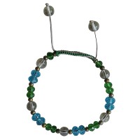 Diamond-cut multi size glass beads bracelet