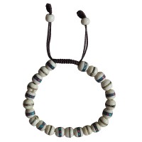 Decorated white bone beads bracelet