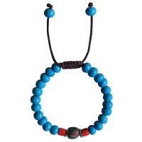 Turquoise color bone beads bracelet