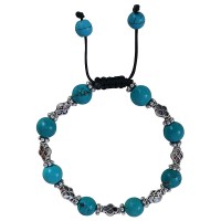 Turquoise and metal beads bracelet