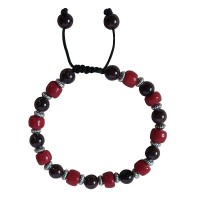 Garnet and coral beads bracelet