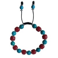 Turquoise-coral beads bracelet