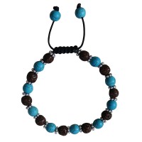 Rudraksha-turquoise beads bracelet