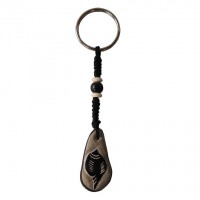 Conch and  Om stone key ring