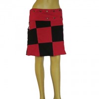 Black-Red patch reversible skirt