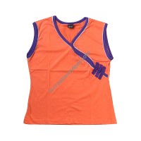 Orange color rib sleeveless top