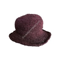 Hemp crochet brown hat