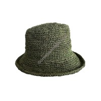 Hemp crochet green hat