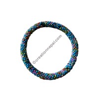 Turquoise shade mixed glass beads bracelet