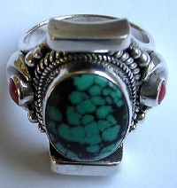 Turquoise stone finger ring 7