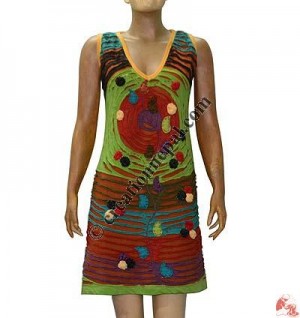 Razor-cut and flower rib dress2