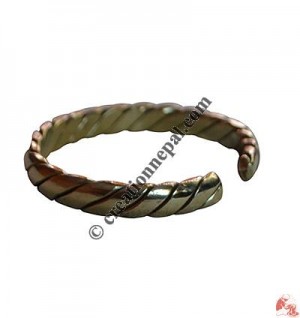Braided brass heavy bangle