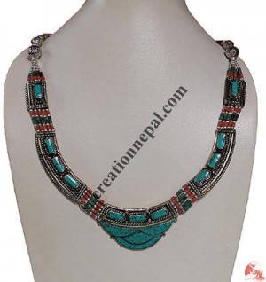 Turquoise beads Tibetan necklace