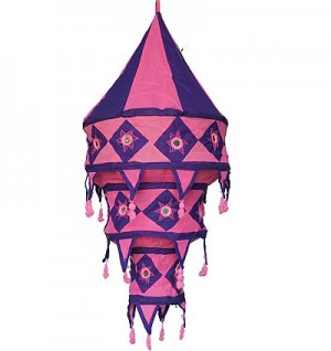 Medium size cotton Pink jhumar lamp shade