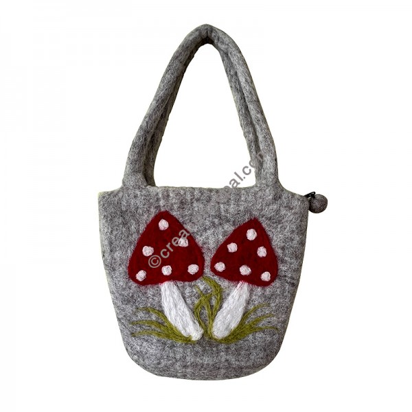 Hand felted Mushroom Wool Bags Hand felted Mushroom Wool Bags